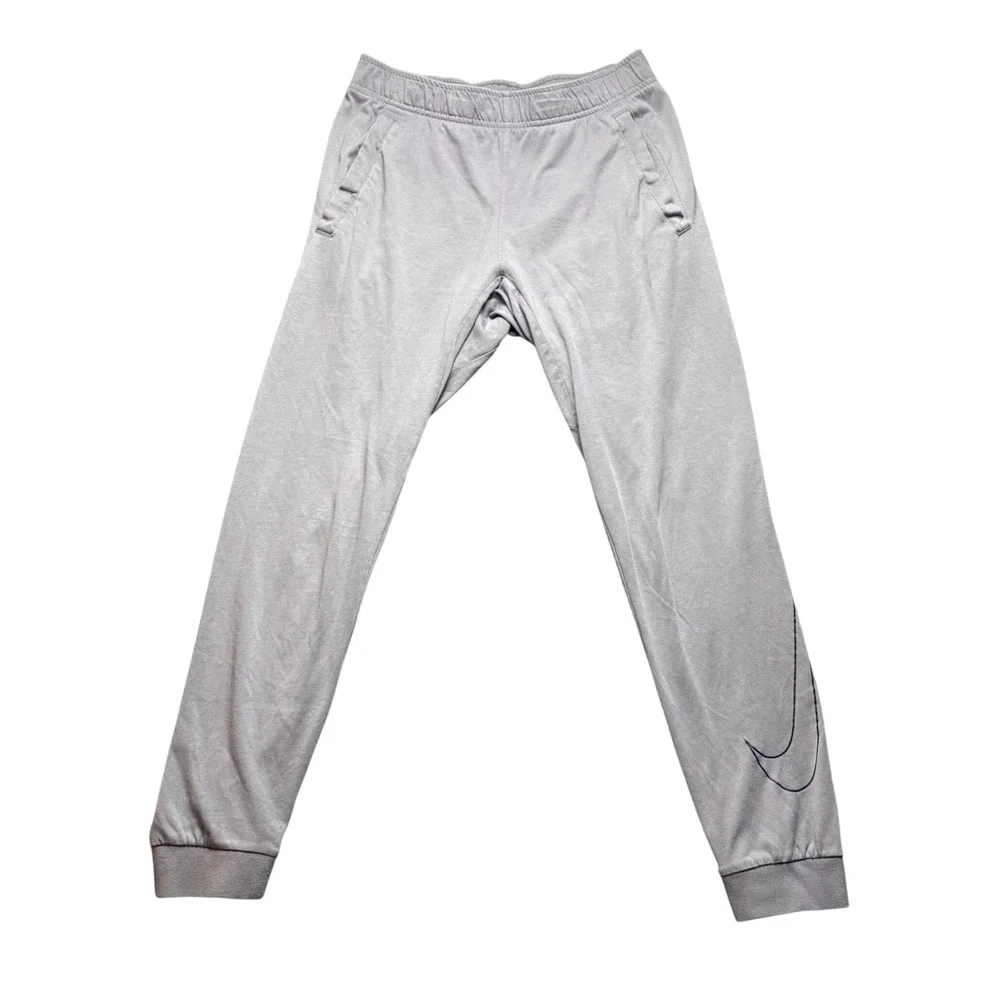 Nike Joggers Mens S Gray Cotton Poly Dri-FIT Swoosh AR4837-036 Sweatpants